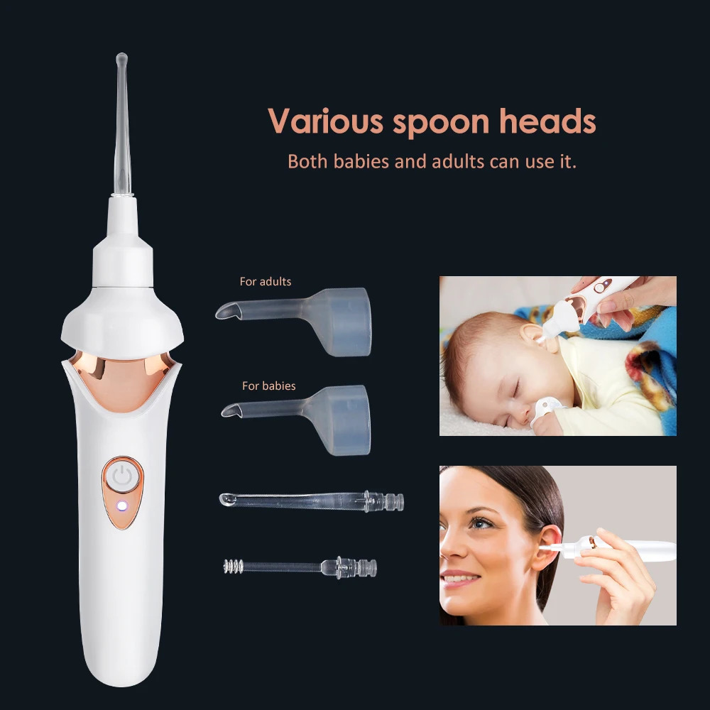 Luminous Electric Success Ear Spoon Rechargeable Ear Pick LED Light Visual Ear Cleaner Wax Removal Tool for Children Adults 241024