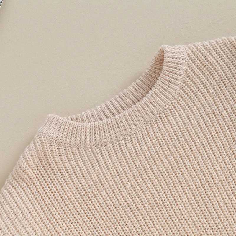 Baby solid color pleated sweater knitted autumn and winter baby clothing round neck childrens and young childrens zipper baby jacket W241025