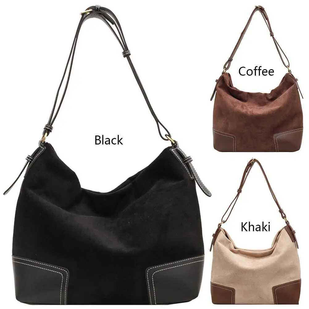 Women Suede Tote Bag Adjustable Strap Underarm with Interior Pocket Zipper Hobo for Work Travel 241025