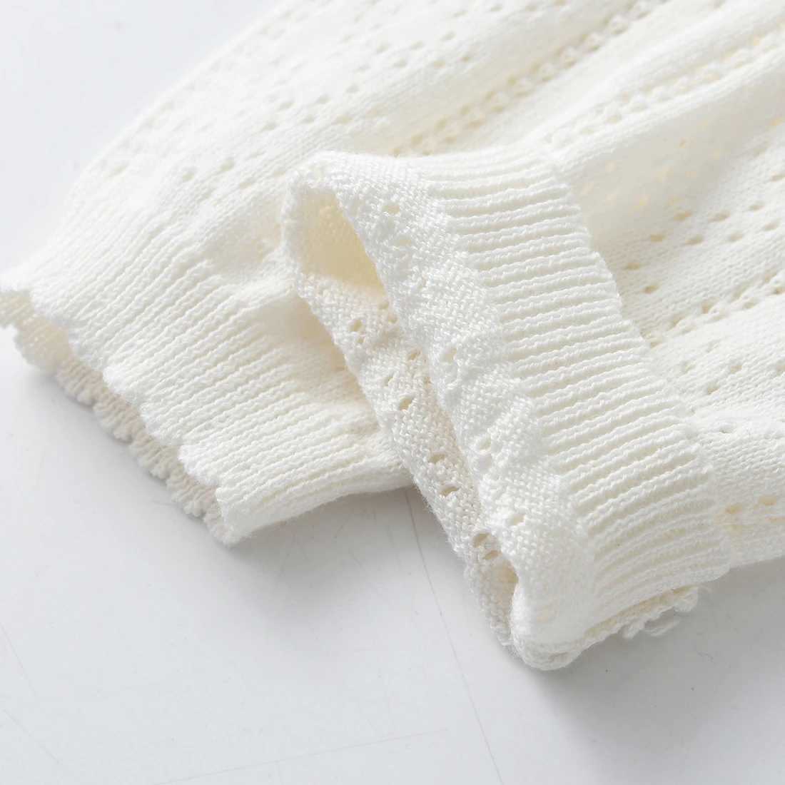 Spring and autumn newborn baby girl pure cotton sweater cardigan wool sweater hollow knitted thin jacket W241025