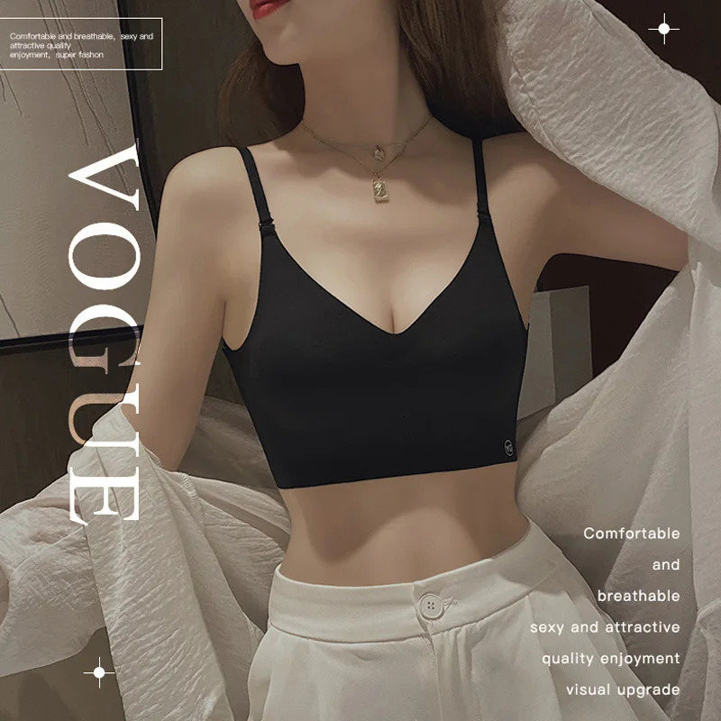 2025 Bilizna Attractive Chest Suspenders Pitted Bra Female Underwear gerie Invisible Bras Plus trend Size Women s Push Up New Seamless