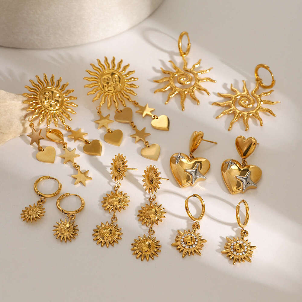 Stainless steel tassel earrings titanium steel star earrings high quality non-fading