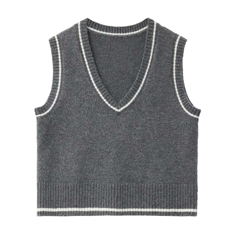 CHIC VEN Women's Sweaters Loose New Sleeveless Jumpers V-Neck Female Knitted Vest Spring Autumn 2024