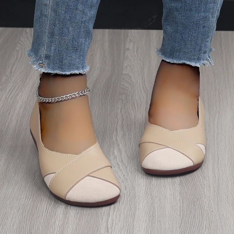 Womens flat shoes casual barefoot Moccasin womens Trendyol smooth comfortable spring elegant low boots 241024