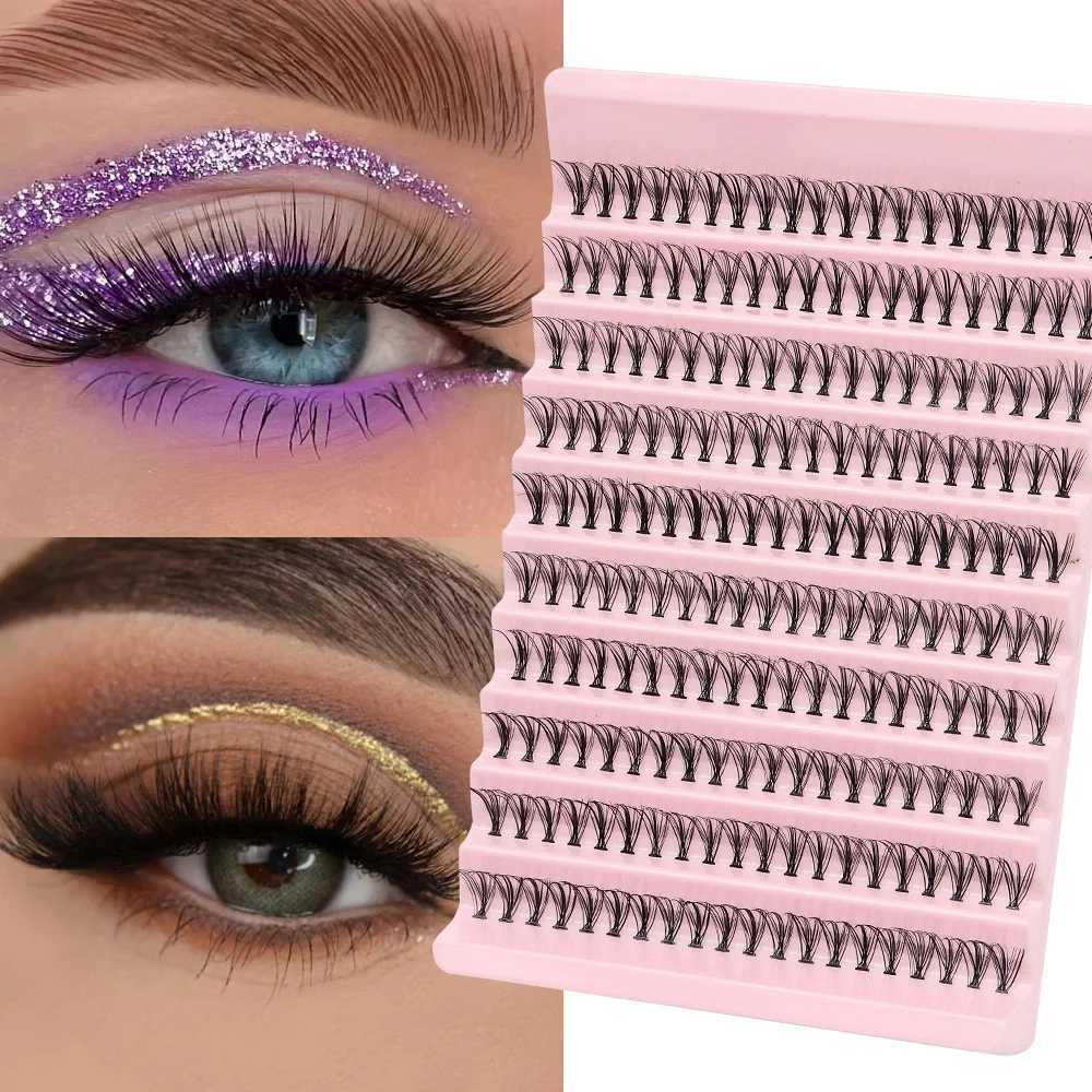 48/160/200Pcs cluster eyelash extension 10-40D 0.07C natural style personal eyelash handmade eyelash bundle fluffy eyelashW241024