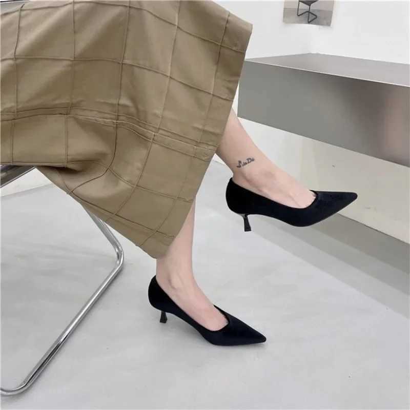 High Quality Fli High Heels Womens Low Toe Foot Pump Veet Shoes Slippery - Comfortable High Heels Womens Zapatos Mujer T241024