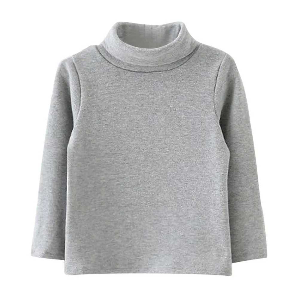 Childrens sportswear for boys and girls warm high neck top T-shirt autumn long sleeved childrens soft T-shirt W241025