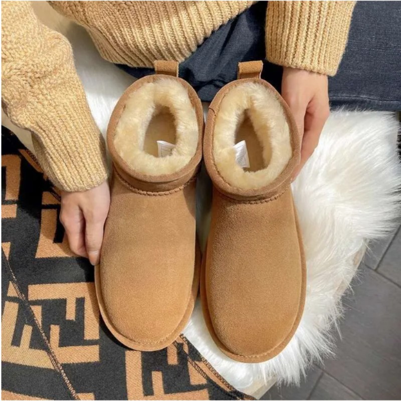 Tazz Boots Tasman Boots Australian Boots Mini Boots Platform Brown Mustard Seed Winter Warm High Quality Plush Boots Fashion Luxury Martin Boots Size 35-44