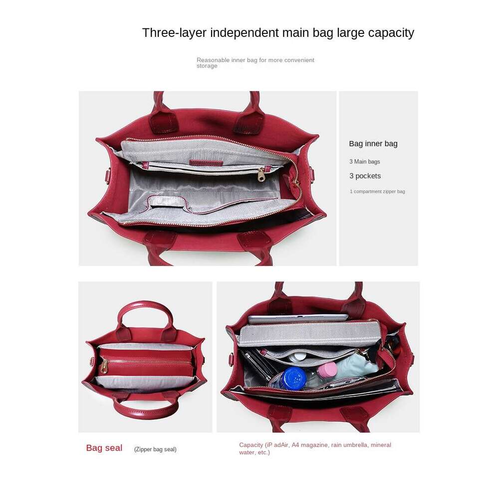 Genuine Leather Women's Handbags Female Business Tote Large Capacity A4 File Package Bag Lady Shoulder Messenger Bags