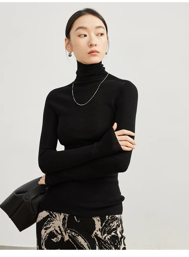 autumn and winter cashmere sweater womens loose knitted base wool high neck warm pullover 241021