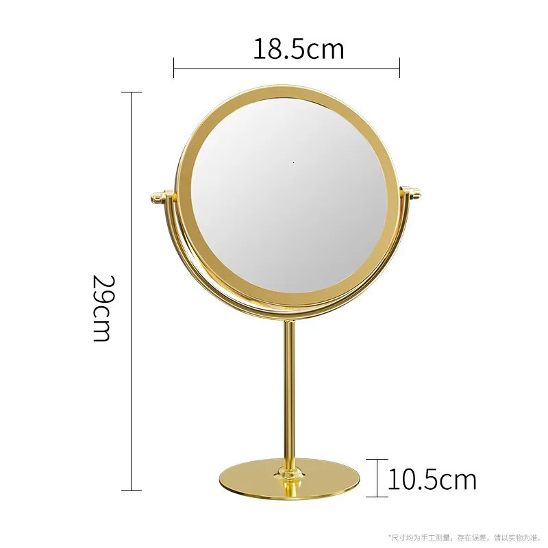 360 Degrees Rotate Iron Desktop Mirror Texture Ladies Makeup Creative Strong Sense Of Style 241024