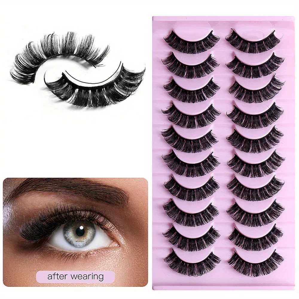 10 pairs of 3D mink eyelashes from Russia can be reused. Fluffy Russian striped eyelash extensionsW241024