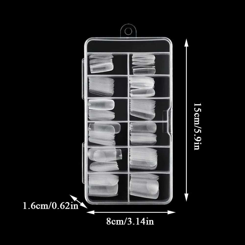 120Pcs Clear No Mark Frosted Stiletto Almond Square Fake Nails Press On Nail Tips Soft Full Cover Nails Extension Manicure ToolXJ241025