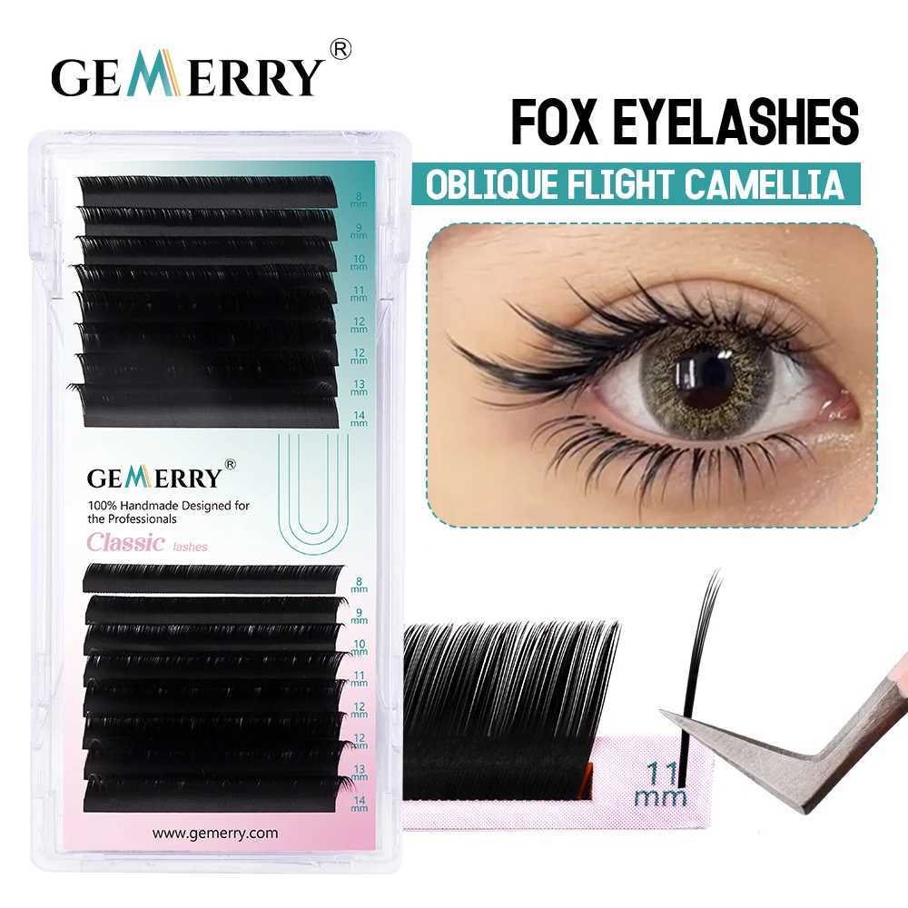 Gemerry LC Curly Fox Eyelash Extension mink Silk Tilt 115 Manga Single Eye Flying Style Camellia Personal Eyelash Makeup ToolW241024
