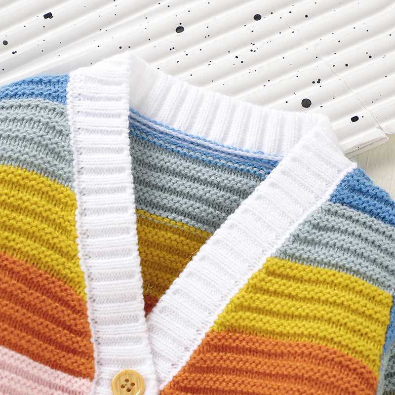 Cute baby girl sweater cardigan wool sweater winter V-neck long sleeved knitted newborn baby button jacket and Coats 1-3Y knitted top W241025