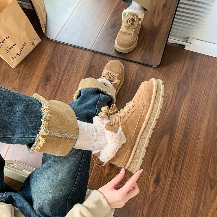free shipping new 2024 designer men womens snow winter cotton warm fur furry shoes brown boots booties wos ry