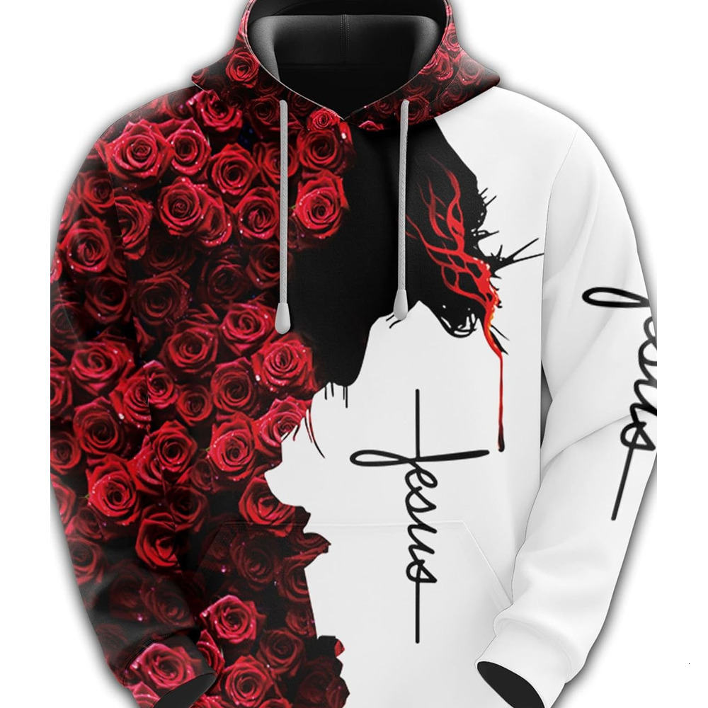 Hoodie for Mens Womens Unisex Hoodie 3D Print Christain Jesus Lovers Pullover Hooded Sweatshirt Hoodies With Big Pockets Make-believe fashion Pullover