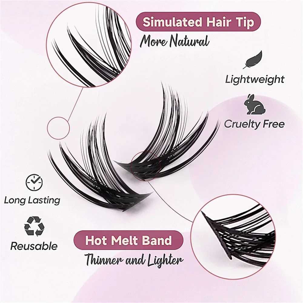 DIY eyelash clusters eyelash extensions D-curled personal eyelashes 8-16mm eyelash clusters 120 pcsl fluffy eyelashes DIY at homeW241024