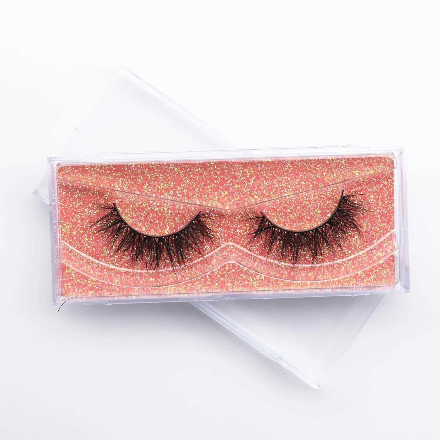 Mink Eyelash 3D Mink Eyelash Wispy Natural Round Eyelash No Mink Cilia Posticos Full Eyelash Makeup EyelashW241024