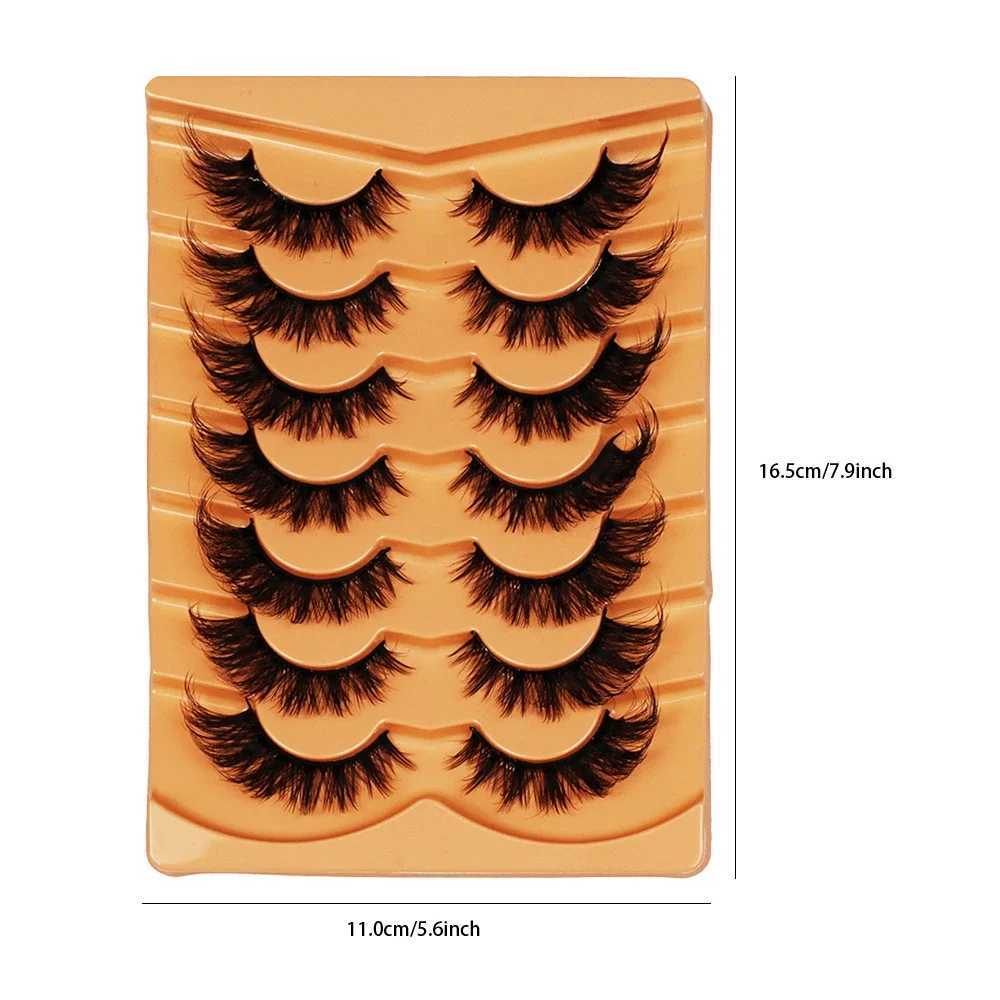 7 pairs of cat eye eyelashes eye tip length slim curly fluffy false eyelashesW241024
