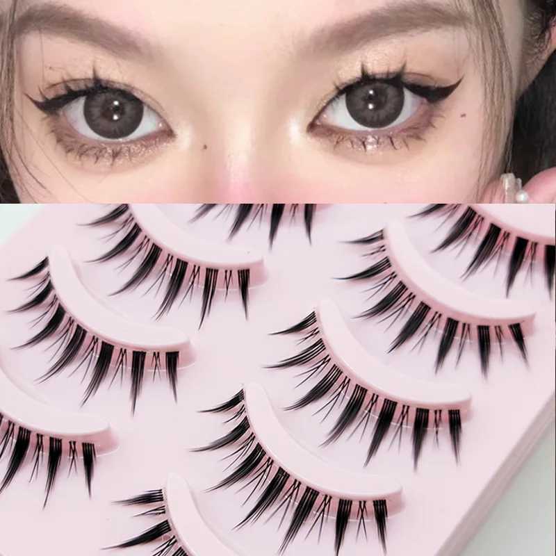 5 pairs of natural manga eyelashes soft eyelashes thick eyelashes fake eyelashes manga eyelashes daily dates makeup lower eyelashes WispyW241024
