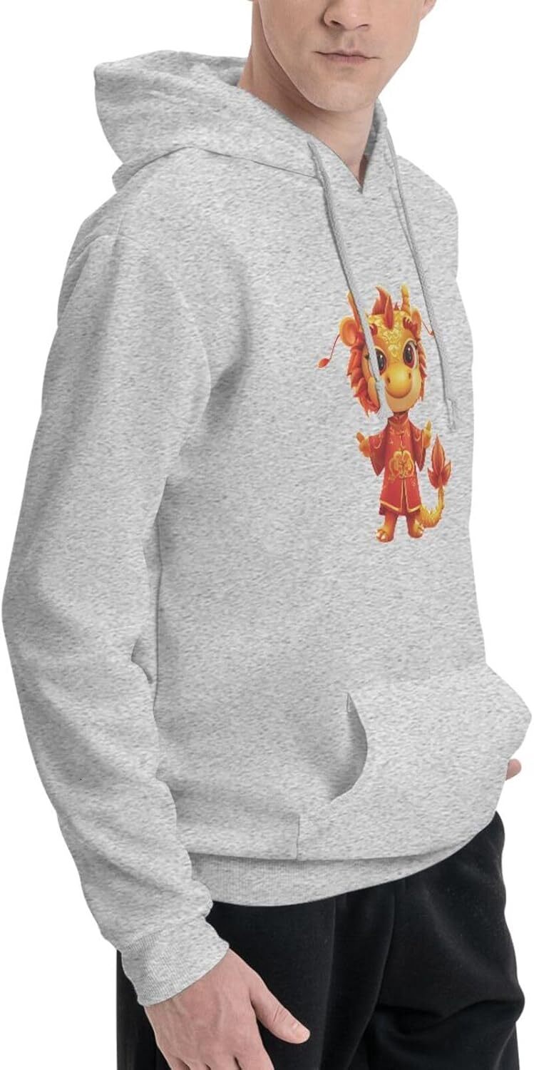 Hoodie for Mens Womens Funny Cartoon Chinese Dragon Print Hoodie for Women Men Animals Lovers Pullover Hoodies Sweatshirt Clothing Graphicnice