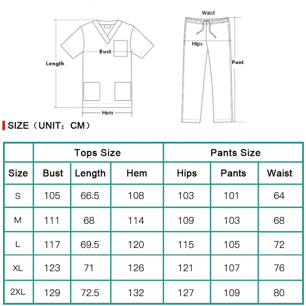 Uniform Elastic Scrub Suit Hospital Scrubs Top Pants Nurse Nursing Workwear Doctors Clothes Set 241017