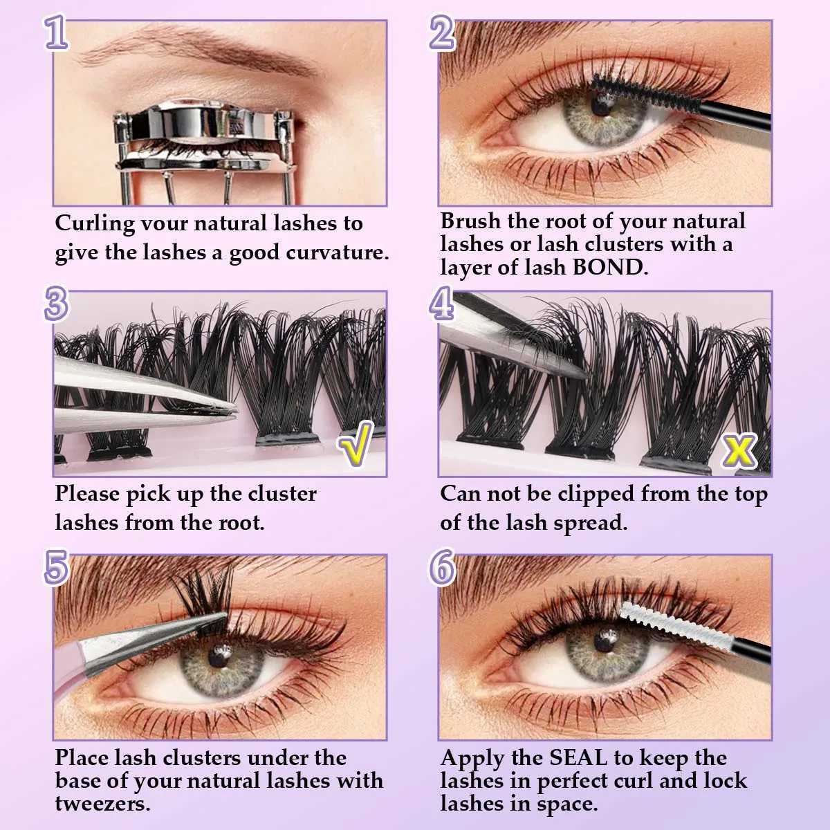 New 8-16mm Personal Eyelash 10 Rows Natural Graffiti Eyelash Extension 100/120/200 Cluster Eyelash False Eyelash Set MakeupW241024