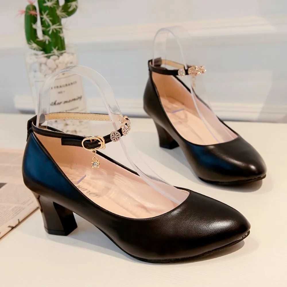 High Quality Womens High Heels Spring/Summer Thick High Heels Comfortable Fi Womens Shoes Cute Buckle High Heels Size 34-41 T241024