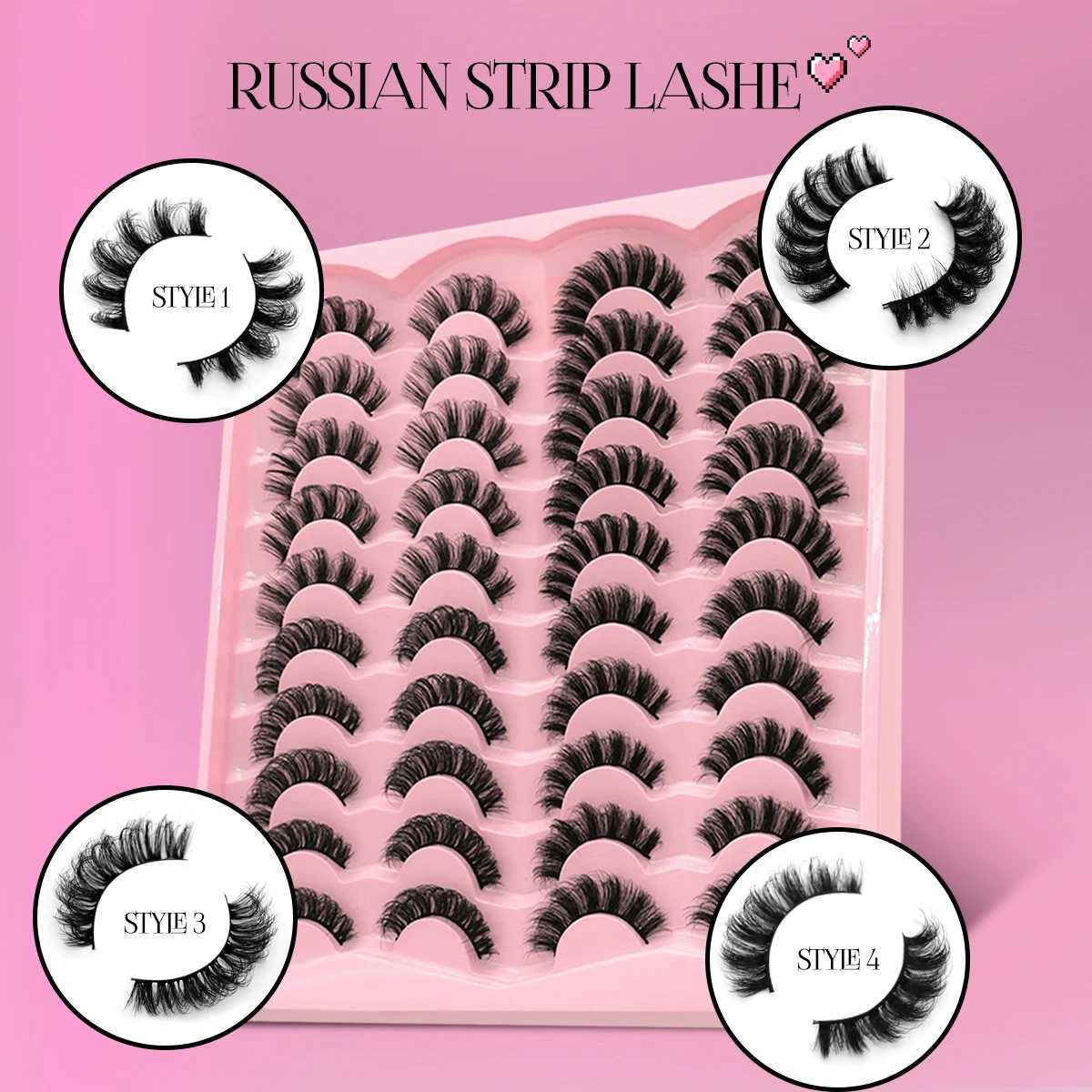 Groinneya Russian Strip Eyelash 5/20 3D Mink Eyelash Natural Eyelash Dramatic False Eyelash Wholesale Eyelash ExtensionW241024