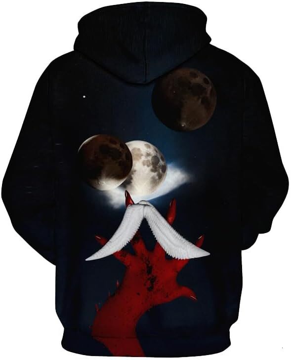 Hoodie for Mens Womens For Men Word Art Hoodie 3D Hand Pattern Fire Oversize Pullover Outdoors Long Sleeve Sports Tops Coat Graphic Fashionable and Wa