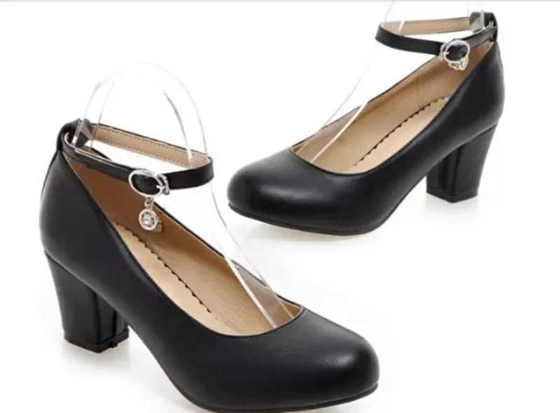 High Quality New Spring/Autumn Womens Shoes Mary Jane Womens Square High Heels Round Toes White Wedding Thick High Heels Pump Shoes 183 T241024