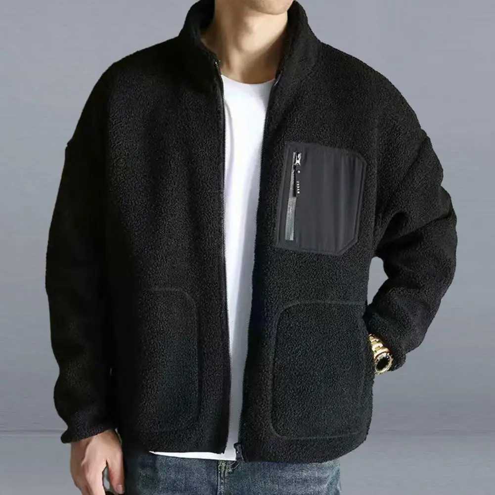 Mens thick velvet jacket mens imitation Ramsworth jacket with stand up collar zipper checkered warm winter jacket with Arctic W241024