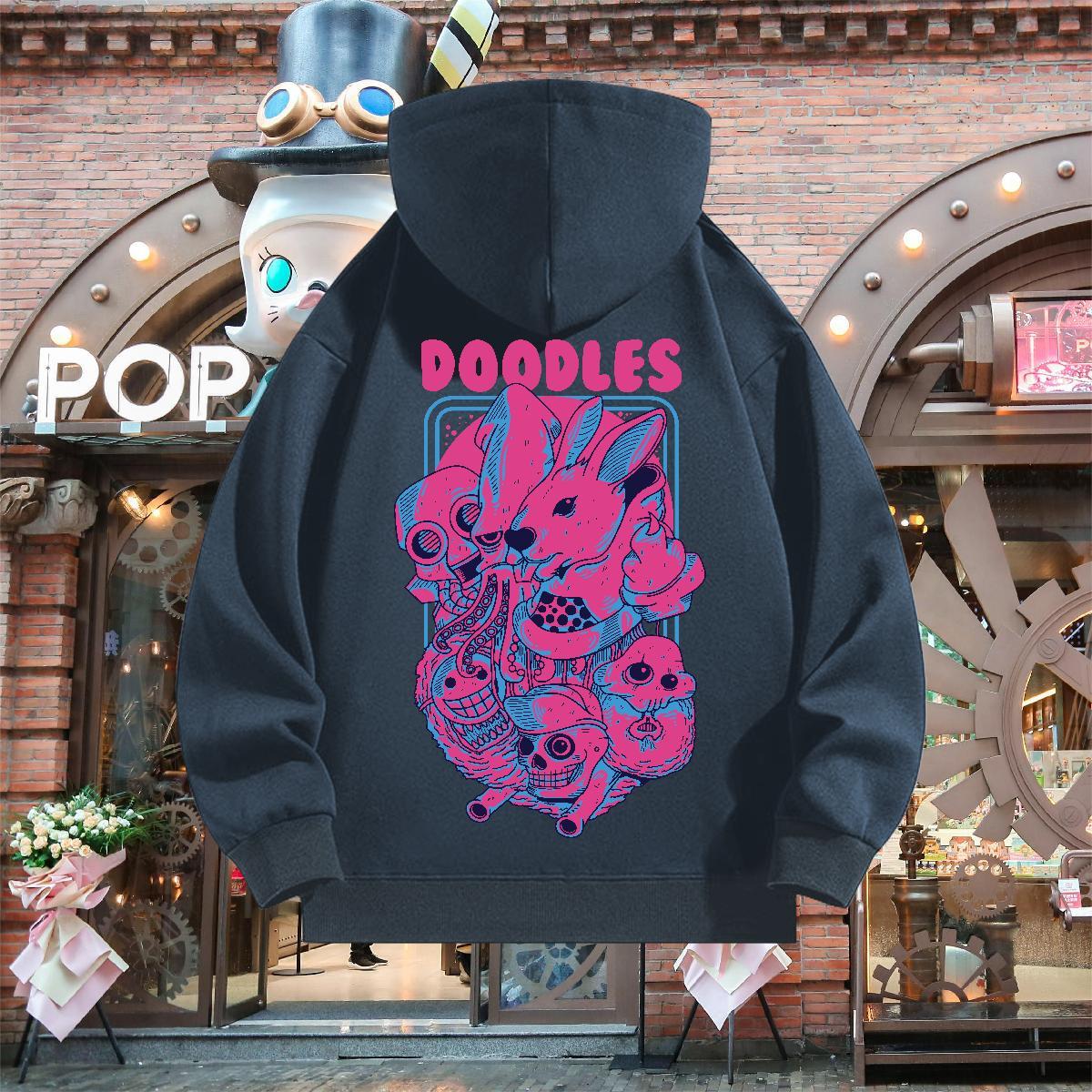 Classic Casual Men's Hooded Sweatshirt Long Sleeve Soft Loose Fit Men Clothes Hoodie Custom Printed Top Pullover Hoodie Autumn Winter Casual Warm