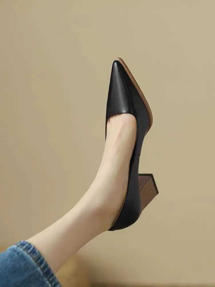 High Quality Womens Summer Shoes Pump Womens Formal Shoes Pointed Toe Office Black High Heels High Quality Trend T241024