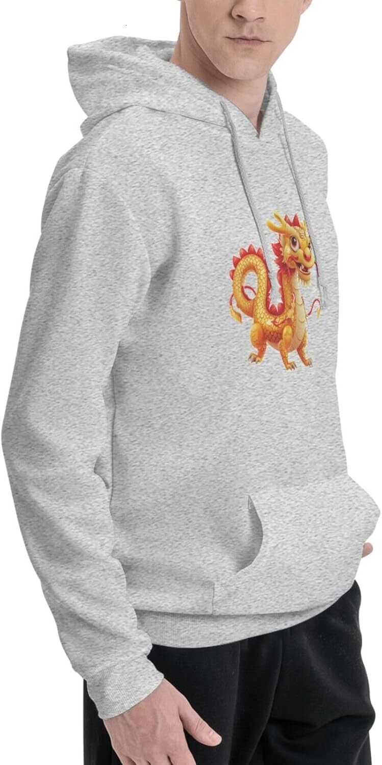Hoodie for Mens Womens Funny Cartoon Chinese Dragon Print Hoodie for Women Men Animals Lovers Pullover Hoodies Sweatshirt Clothing Graphic Cute little