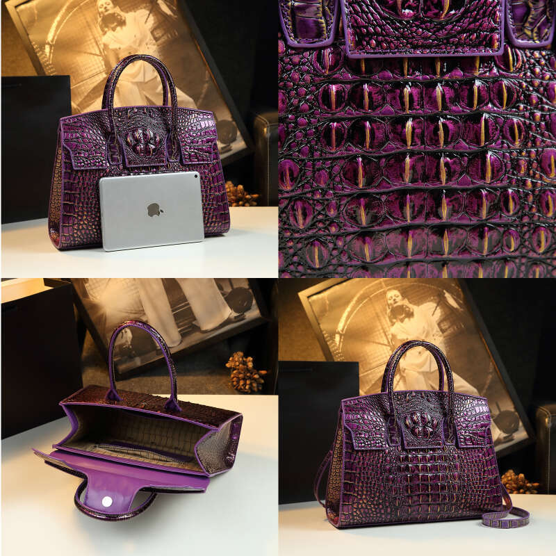 Crocodile Pattern Leather Women Handbags Fashion Commuter Briefcase Portable Tote Bag Shoulder Messenger Bags 2024 New