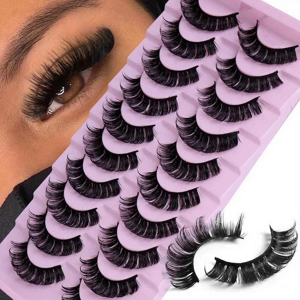 10 pairs of 3D mink eyelashes from Russia can be reused. Fluffy Russian striped eyelash extensionsW241024