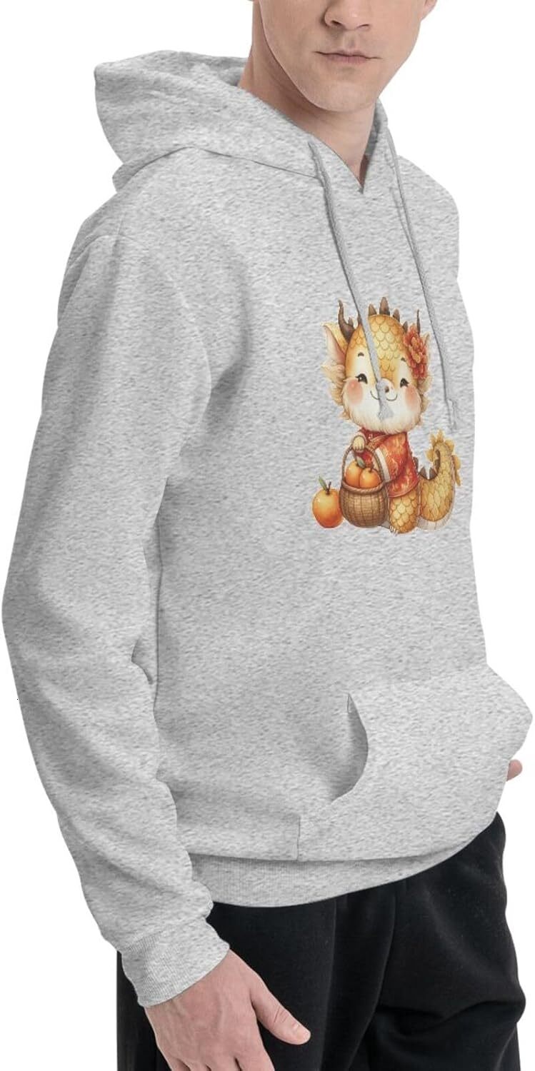Hoodie for Mens Womens Funny Cartoon Chinese Dragon Print Hoodie Animals Lovers Pullover Hoodies Sweatshirt Clothing Graphic lucky