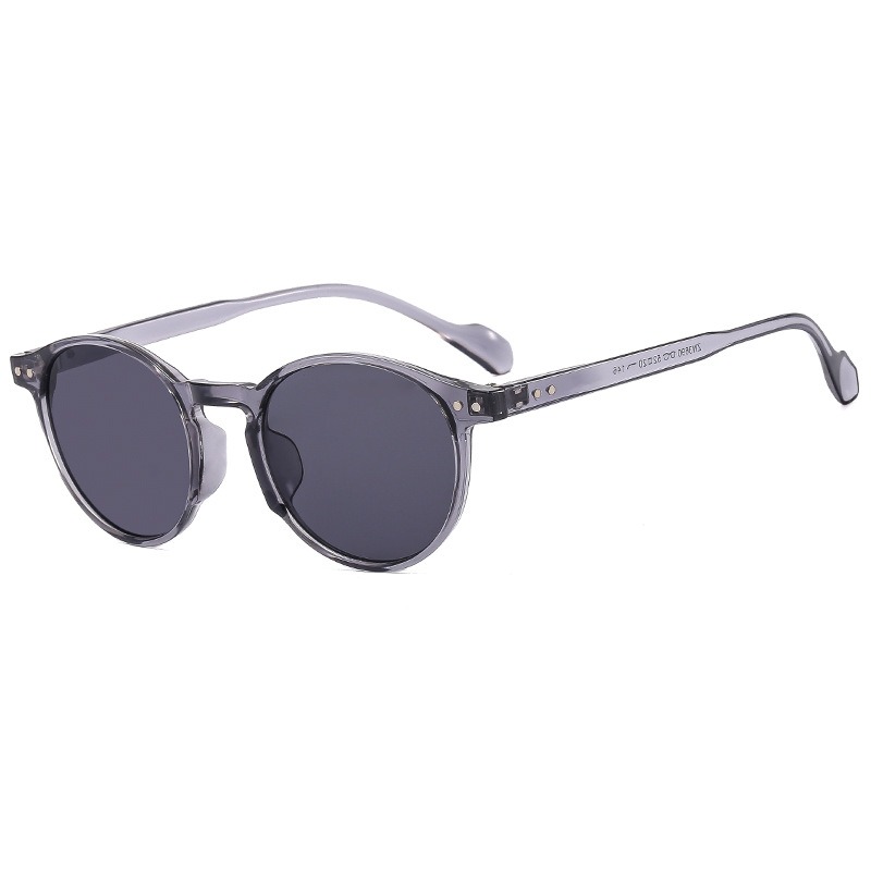 Frame Round Rice Nail European and American Cross-border 2024 New Fashion Trend Street Photography Concave Shaped Hip-hop Sunglasses