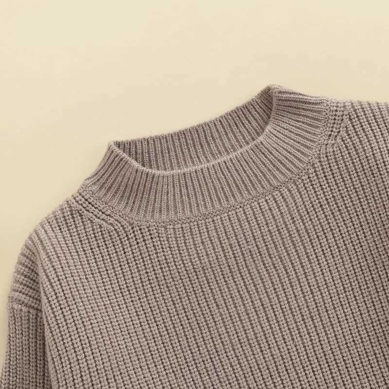 Baby boy girl sweater autumn winter clothing knitted long sleeved solid color rib Korean Pullover childrens clothing baby top coat W241025