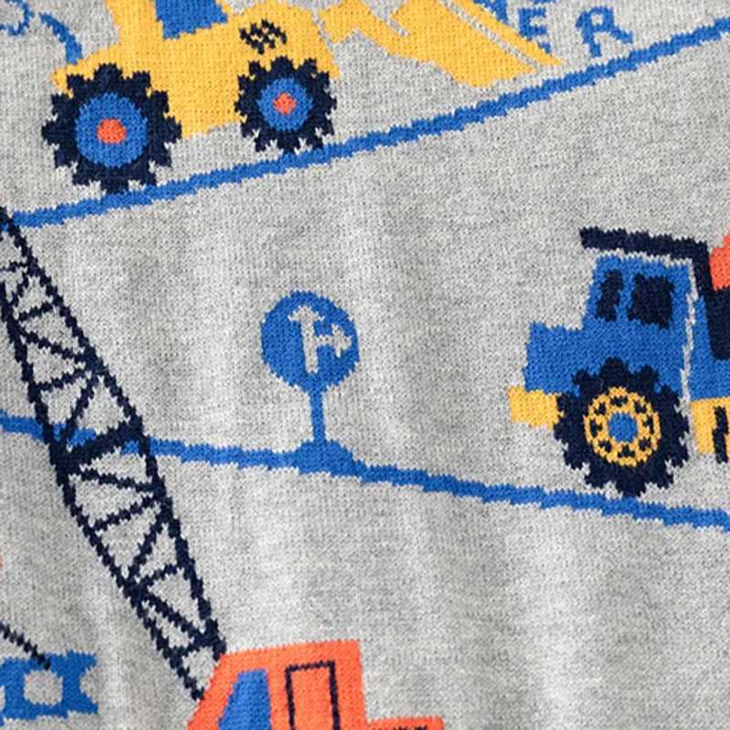 Winter childrens sweaters newborn boys and girls engineering automotive printing childrens knitting drawing warm sweaters autumn coats tops W241025