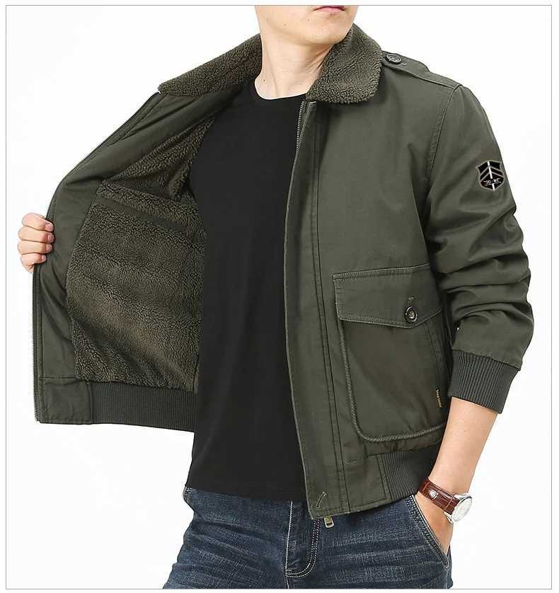 Mens Flce Thick Cashmere Winter Jacket Flce Thick Warm Jacket Solid Color Zipper Windproof Jacket W241024