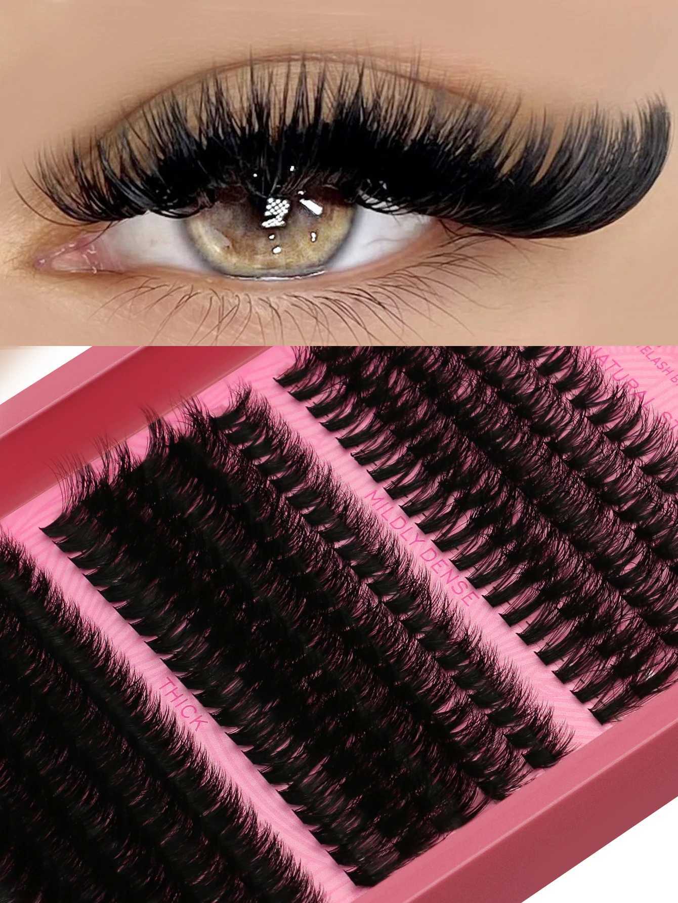 Groinneya eyelash cluster 5D fluffy thick eyelash cluster D curly Wispy personal eyelash blend eyelash extension eyelash makeupW241024