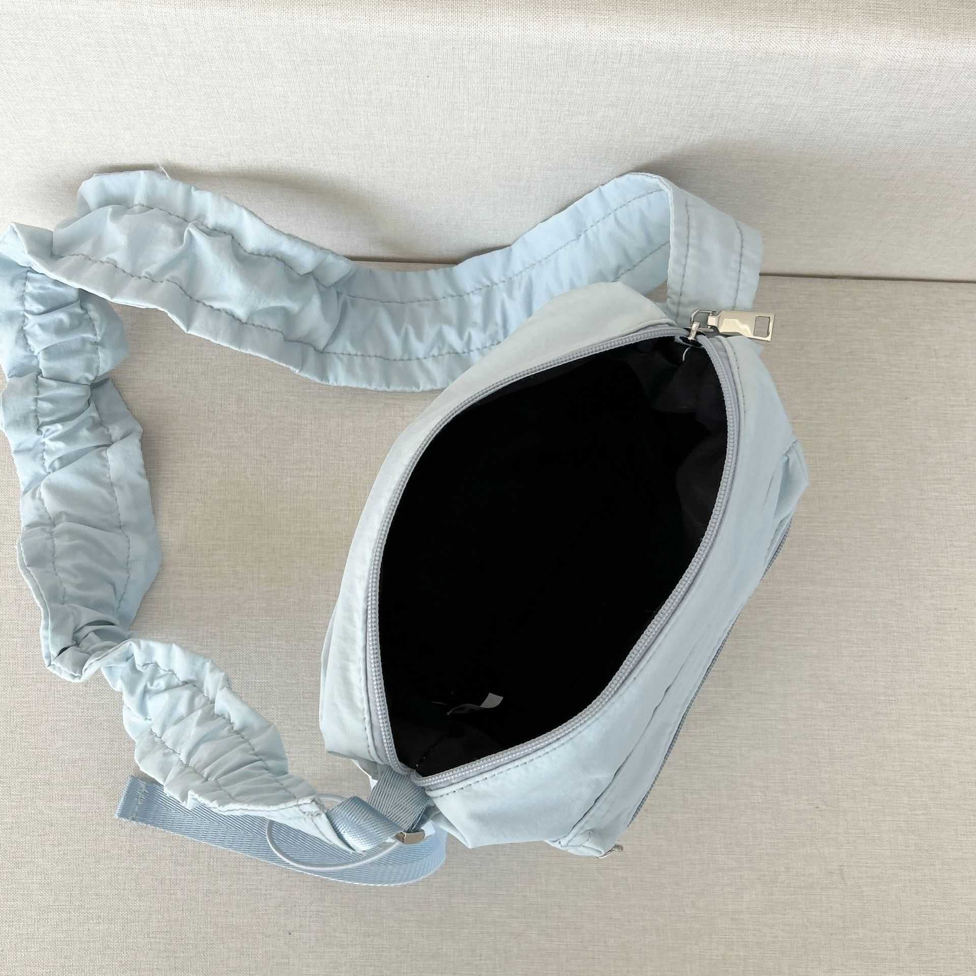 Ins niche versatile drawstring pleated cloud bag nylon fabric casual shoulder crossbody bag 241015