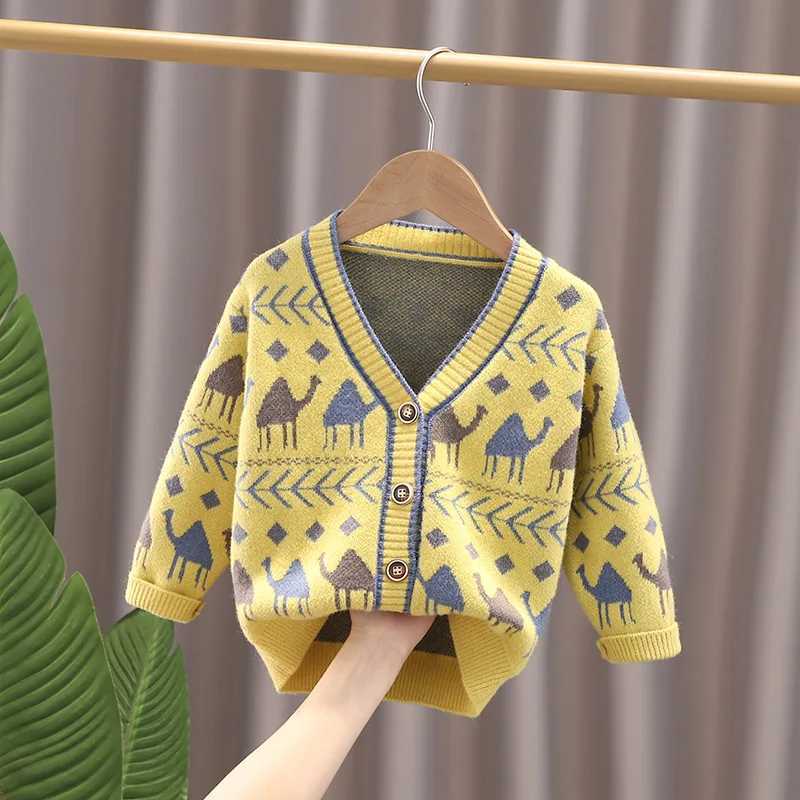 Autumn Winter Kids Sweater Coats 2024 new casual baby clothing warm boys and childrens outerwear knitted cardigan wool sweater W241025