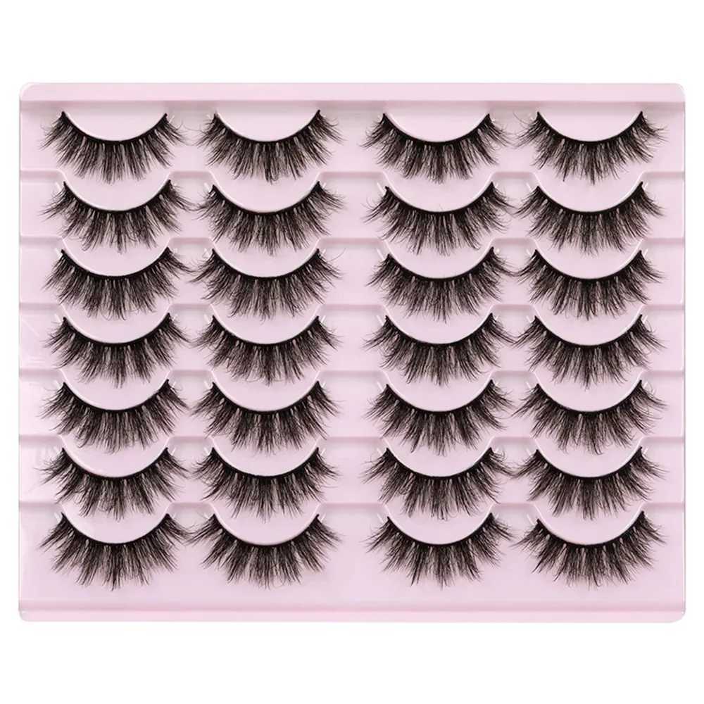 14 pairs of 3D mink eyelashes artificial mink fluffy eyelashes soft full thickness Wispy eyelashes dramatic false eyelash makeupW241024
