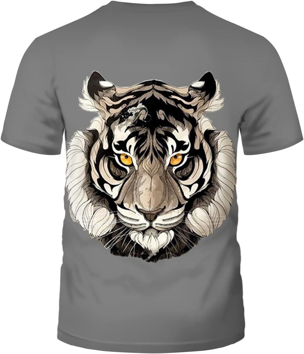 Mens T shirt Unisex Casual Animal Tiger 3D Print T-Shirt Summer Round Neck Fashion Tee Shirt tee Casual tops summer clothes Hip hop trend
