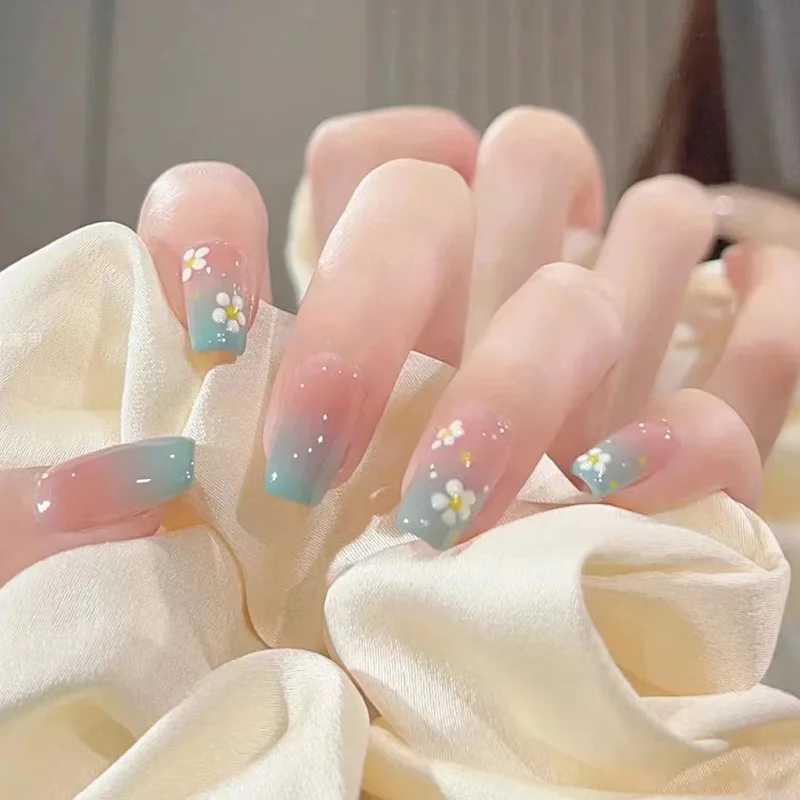 24Pcs Glitter Diamond Press On Nails Blush Pink Cat Eye Fake Nails Sweet Cute Coffin Full Cover Short Square False Nail Tips ArtXJ241025