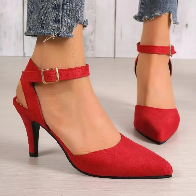2024 selling Fashion Head Womens Pump Solid Color Outdoor Sexy Party Slim High Heels Womens Sandals Plus Size 43 241024